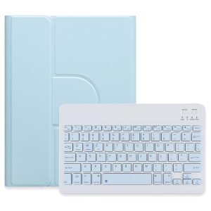 360 Degree Rotatable Bluetooth Keyboard Leather Case - Square Button - Sky Blue - For Ipad Air 2022 / Ipad Pro 11 2021 - Image 9
