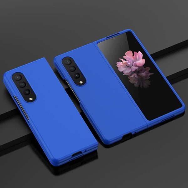 For Samsung Galaxy z Fold4 5G Smooth Skin Phone Case with Big Hole Fuel Injection - Purple - Image 2