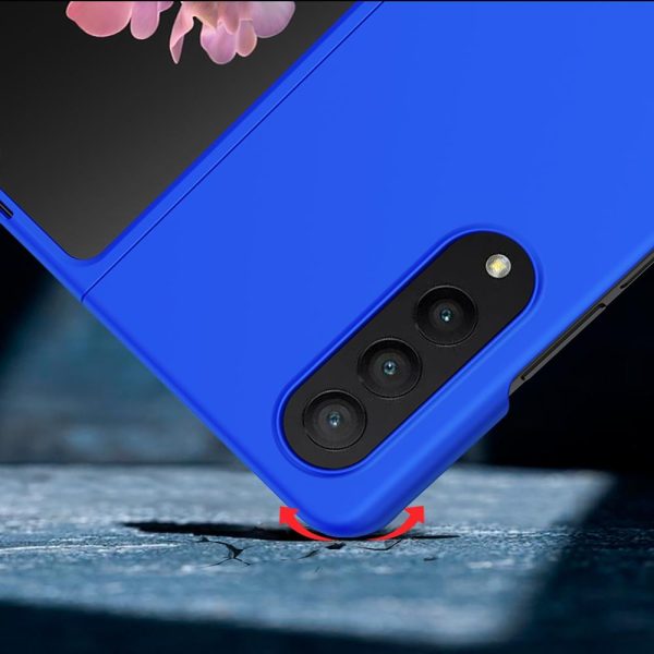 For Samsung Galaxy z Fold4 5G Smooth Skin Phone Case with Big Hole Fuel Injection - Purple - Image 6