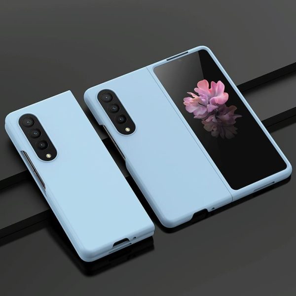 For Samsung Galaxy z Fold4 5G Smooth Skin Phone Case with Big Hole Fuel Injection - Purple - Image 11