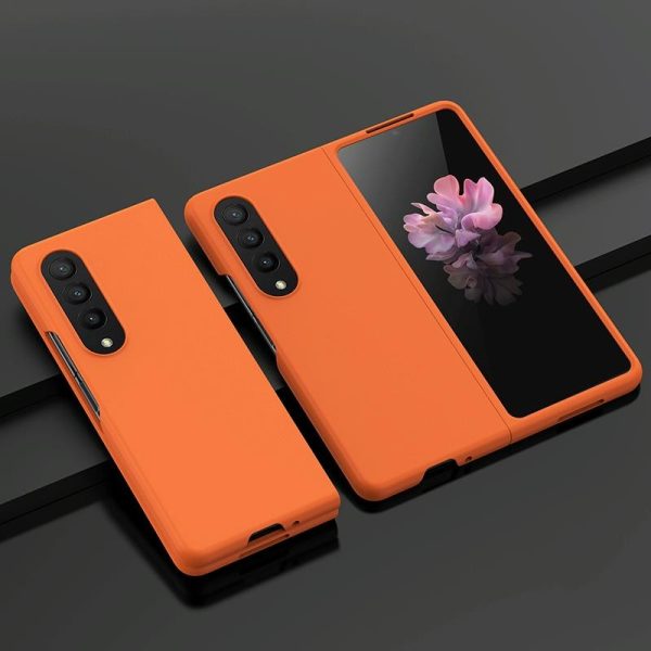For Samsung Galaxy z Fold4 5G Smooth Skin Phone Case with Big Hole Fuel Injection - Purple - Image 14