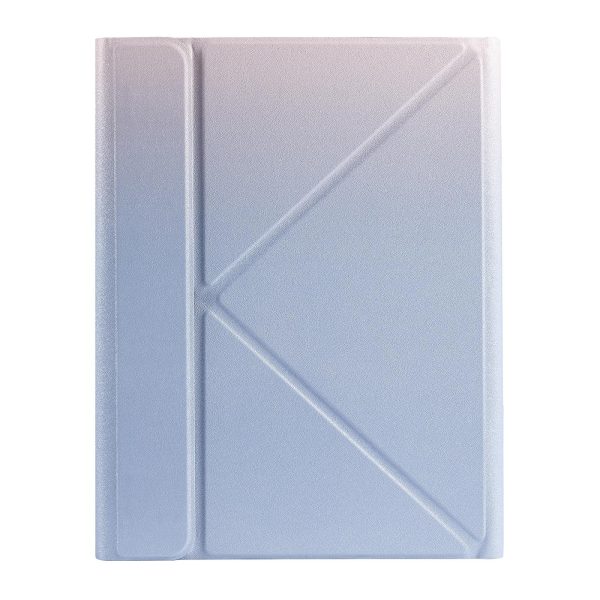 10.2 / 10.5 Inch Bluetooth Keyboard Tablet Case With Triangle Holder & Pen Slot - Gradient Blue Pink - Image 3