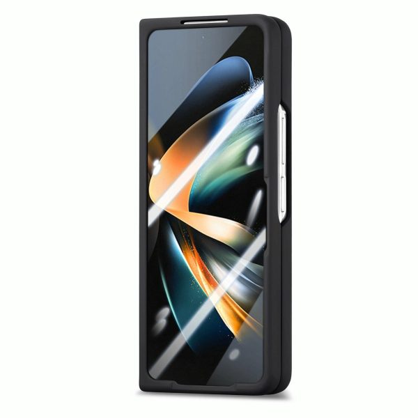 Vintage Leather Fold Case for Samsung Galaxy z Fold 4 - Black - Image 8