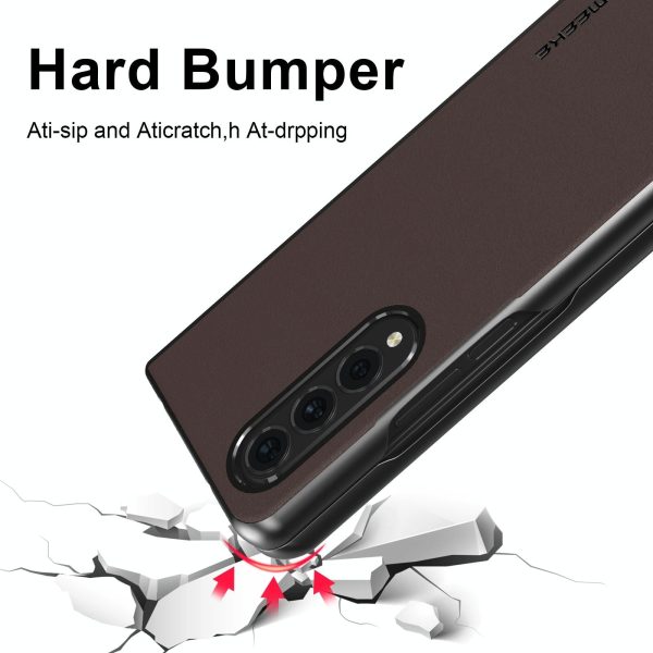 Leather Shockproof Case for Samsung Galaxy z Fold 4 / 5g - Brown - Image 11