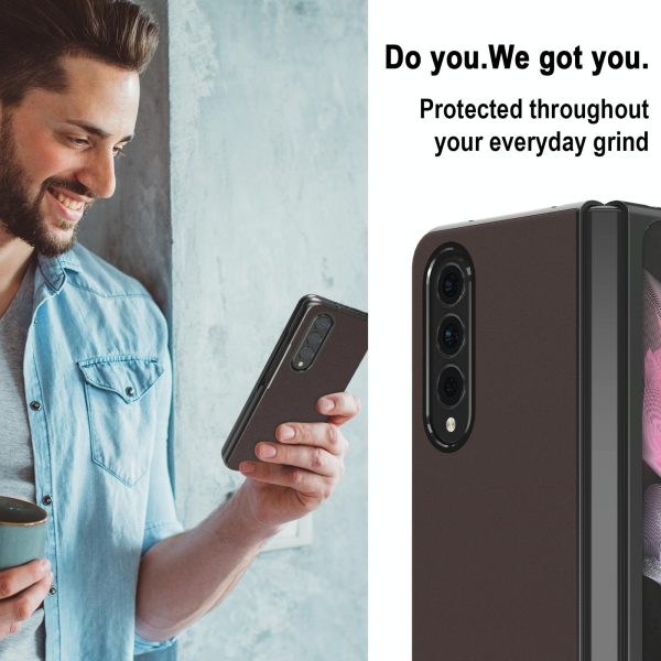 Leather Shockproof Case for Samsung Galaxy z Fold 4 / 5g - Brown - Image 12