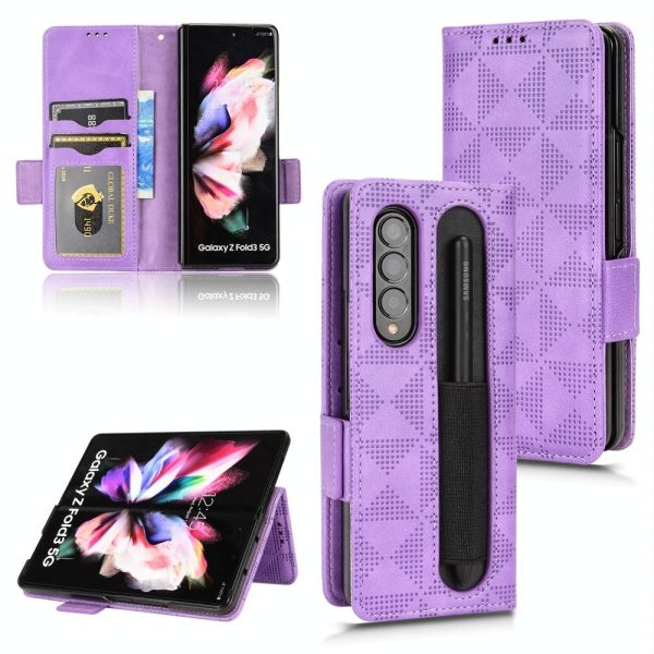 Symmetrical Leather Triangle Phone Case for Samsung Galaxy z Fold 4 - Brown - Image 14