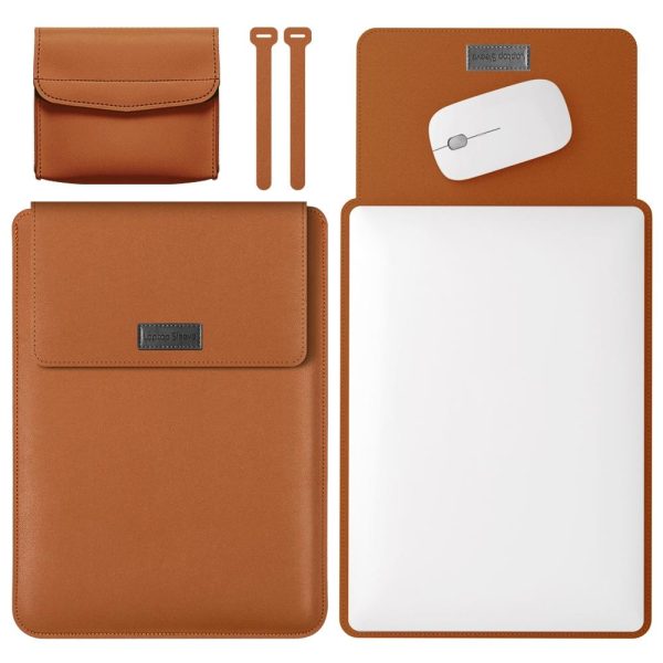Lightweight Leather Computer Bag - 4-in-1 Portable - Fits 15.4 / 15.6 / 16.1 Inches - Dark Green - Image 9