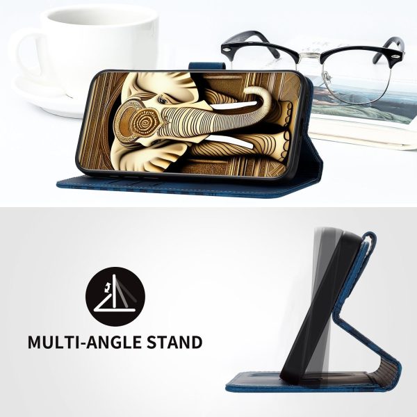 Embossed Elephant Head Phone Case for Samsung Galaxy z Fold 4 5g with Lanyard - Royal Blue - Image 12