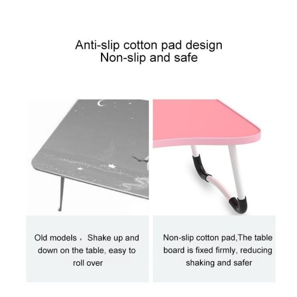 Adjustable Folding Laptop Desk - Non-slip W-shaped Legs Square Pattern Portable Cloud Design - Hcb5115E - Image 6