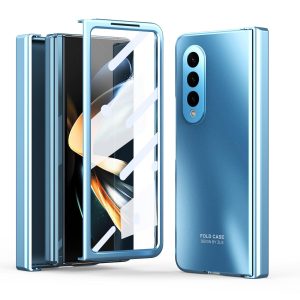Foldable Electroplated 5g Case for Samsung Galaxy z Fold 4 - Blue - Image 1