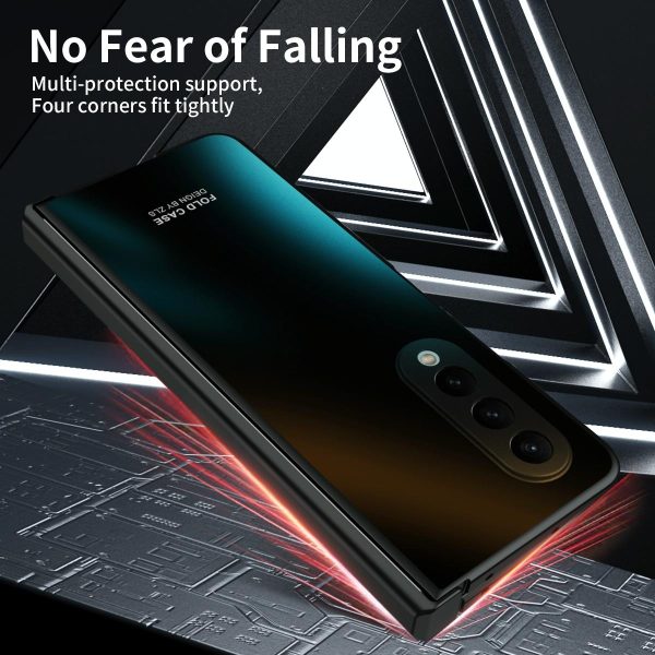 Foldable Electroplated 5g Case for Samsung Galaxy z Fold 4 - Blue - Image 11