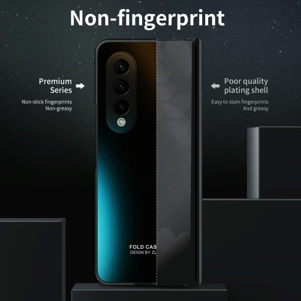 Foldable Electroplated 5g Case for Samsung Galaxy z Fold 4 - Blue - Image 12