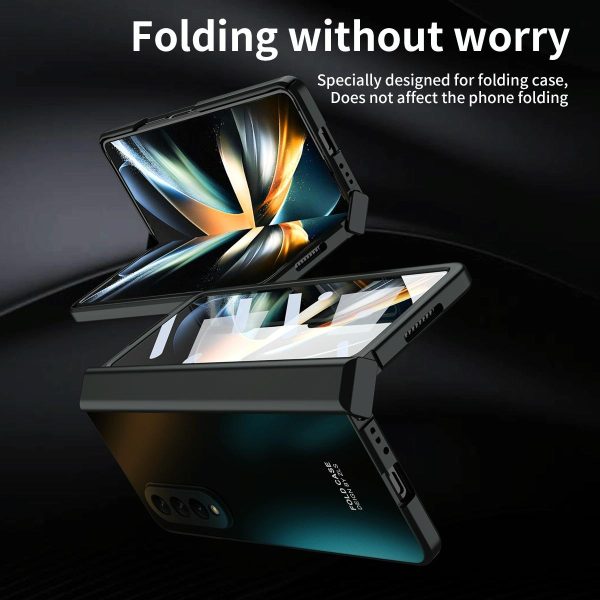 Foldable Electroplated 5g Case for Samsung Galaxy z Fold 4 - Blue - Image 13