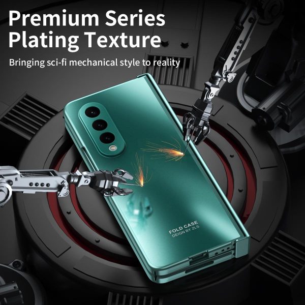 Foldable Electroplated 5g Case for Samsung Galaxy z Fold 4 - Blue - Image 15