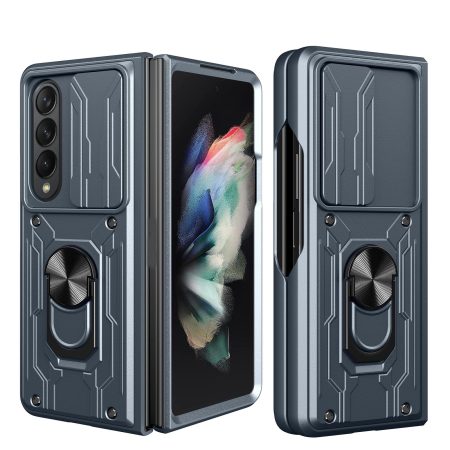 For Samsung Galaxy z Fold4 5G Protective Sliding Camshield Phone Case - Grey