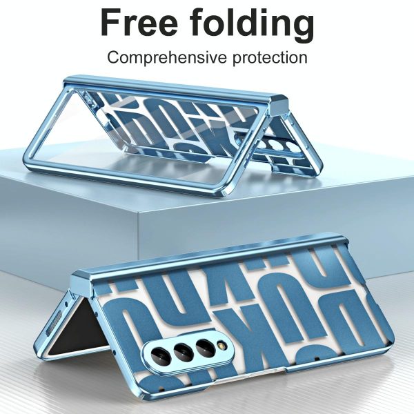 Foldable Electroplated Phone Case for Samsung Galaxy z Fold 4 5g with Hinge - Green - Image 9