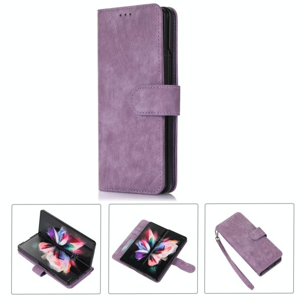 Samsung Galaxy z Fold 4 Leather Phone Case with Pen Slot - Horizontal Flip - Red - Image 14