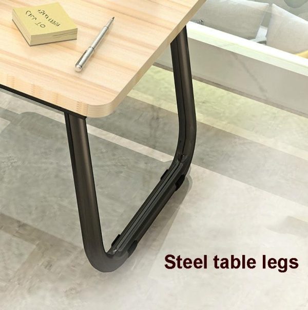Adjustable Folding Laptop Desk with Cup Holder - Four-speed Lifting Table for Dorms - Aurora White - Image 7