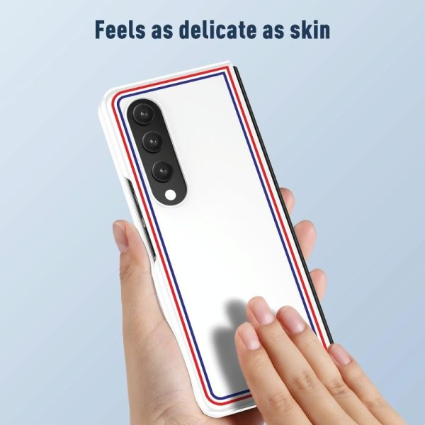 Frosted Skin Case for Samsung Galaxy z Fold 4 - Slim & Stylish - Checkered White - Image 7