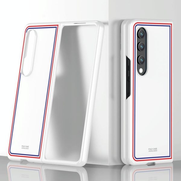 Frosted Skin Case for Samsung Galaxy z Fold 4 - Slim & Stylish - Checkered White - Image 11