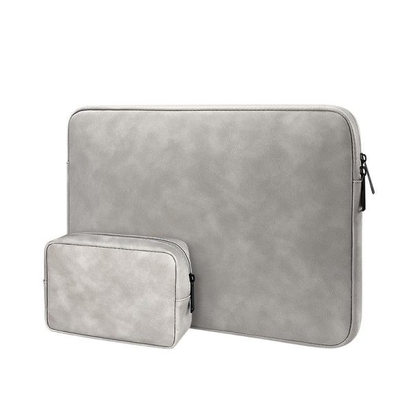 Lightweight Waterproof Lambskin Laptop Sleeve - 13.3 Inches - Deep Gray With Bag - Image 2