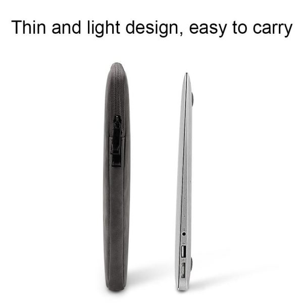 Lightweight Waterproof Lambskin Laptop Sleeve - 13.3 Inches - Deep Gray With Bag - Image 4