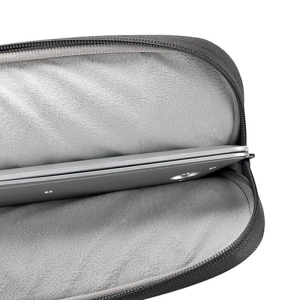 Lightweight Waterproof Lambskin Laptop Sleeve - 13.3 Inches - Deep Gray With Bag - Image 5