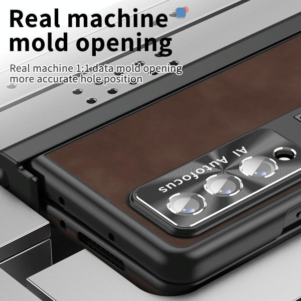 Magnetic Phone Case for Samsung Galaxy z Fold 4 - Napa Pattern - Royal Blue - Image 4