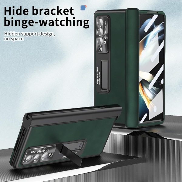Magnetic Phone Case for Samsung Galaxy z Fold 4 - Napa Pattern - Royal Blue - Image 9