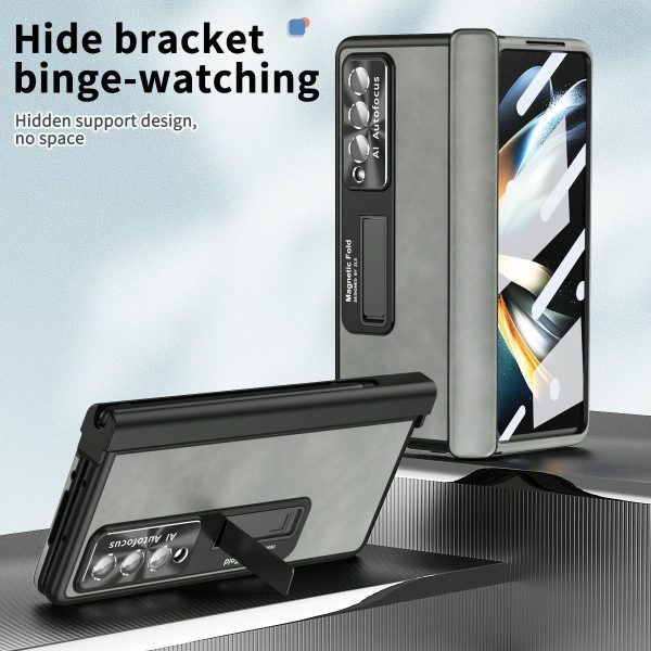 Magnetic Phone Case for Samsung Galaxy z Fold 4 - Napa Pattern - Royal Blue - Image 12