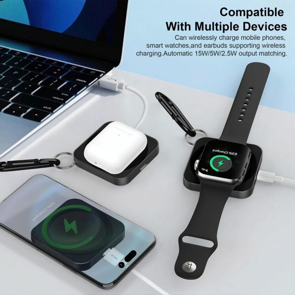 3 In 1 Portable Wireless Charger For Iphone Airpods And Iwatch - Silver - Image 9