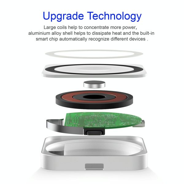 3 In 1 Portable Wireless Charger For Iphone Airpods And Iwatch - Silver - Image 15