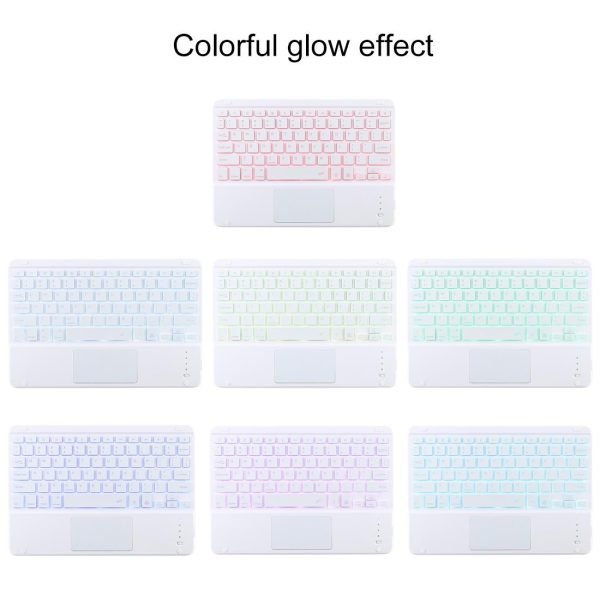 Bluetooth Tablet Case For Ipad 10.2 / Ipad Air 2019 With Touch Pad & Backlight & Pen Holder - Detachable - Pink - Image 6