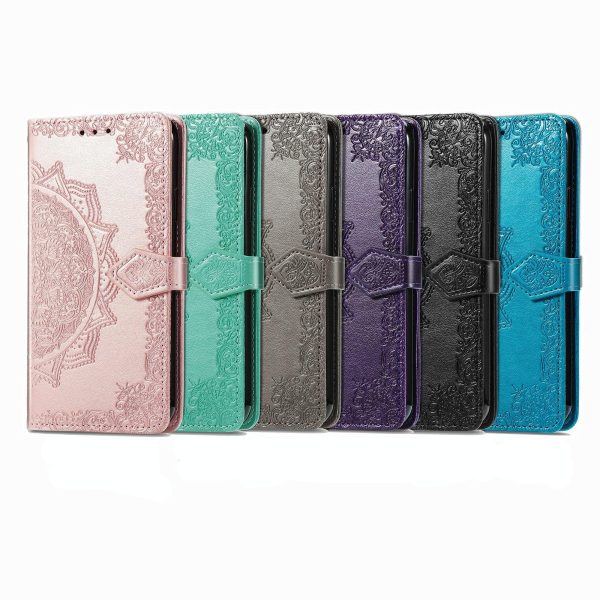 Embossed Mandala Leather Phone Case for Samsung Galaxy z Fold 4 - Purple - Image 7