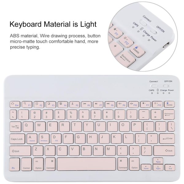 Bluetooth Tablet Case For Ipad Pro 11 With Detachable Microfiber Leather Pen Slot & Holder - Pink - Image 6