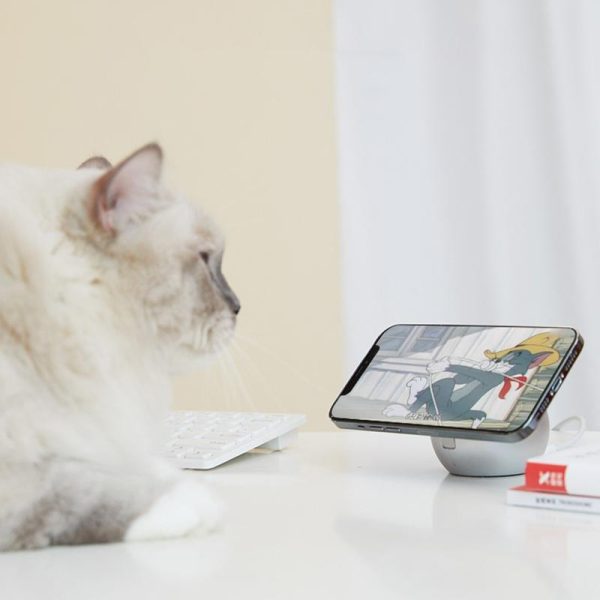Adorable Magnetic Cat Wireless Charger Stand - Pink - Image 8