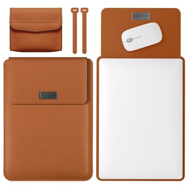 Lightweight 4-in-1 Leather Laptop Bag - 13 / 14 Inches Portable - Brown