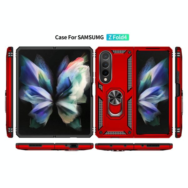 For Samsung Galaxy z Fold4 5G Tpu & Pc Shockproof Phone Case - Red - Image 10