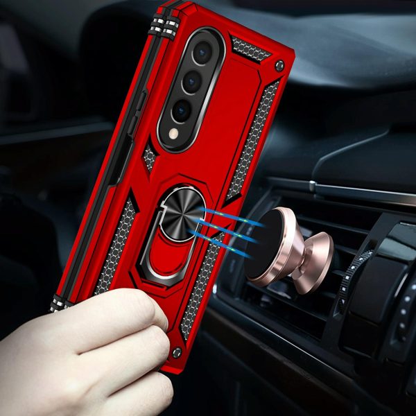 For Samsung Galaxy z Fold4 5G Tpu & Pc Shockproof Phone Case - Red - Image 14