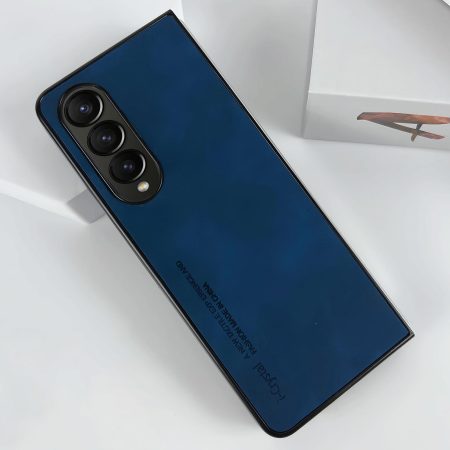 Crystal Leather Foldable Case for Samsung Galaxy z Fold 4 - Blue