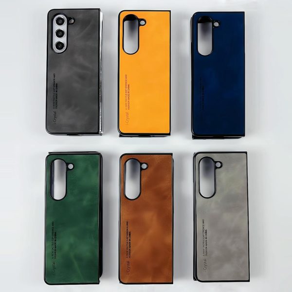 Crystal Leather Foldable Case for Samsung Galaxy z Fold 4 - Blue - Image 3