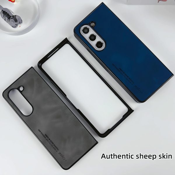 Crystal Leather Foldable Case for Samsung Galaxy z Fold 4 - Blue - Image 4