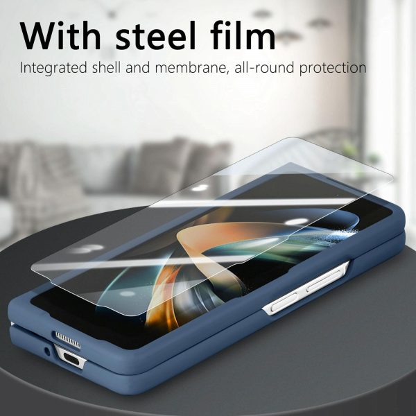 Vintage Leather Fold Case for Samsung Galaxy z Fold 4 - Brown - Image 5