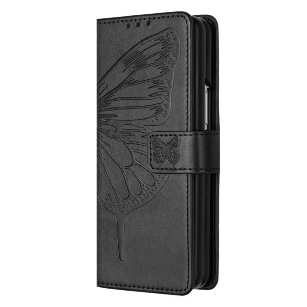 For Samsung Galaxy z Fold4 5G Butterfly Embossed Leather Phone Case - Green - Image 15