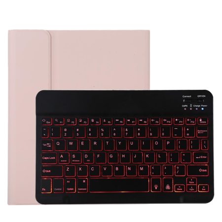 Bluetooth Tablet Case For Ipad Pro 11 With Detachable Microfiber Leather Backlight Pen Slot & Holder - Pink