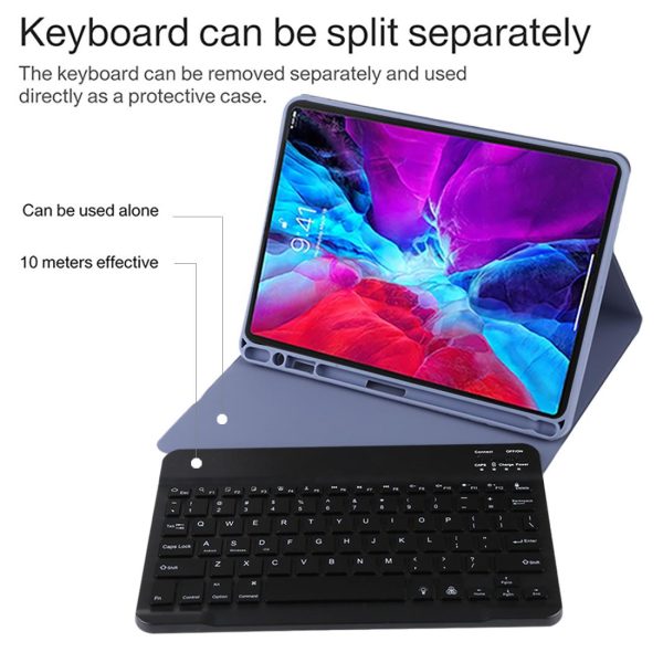 Bluetooth Tablet Case For Ipad Pro 11 With Detachable Microfiber Leather Backlight Pen Slot & Holder - Pink - Image 9