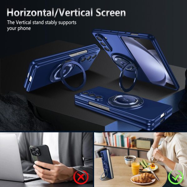 Shockproof 360 Degree Rotating Case for Samsung Galaxy z Fold 4 / 5g - Purple - Image 14