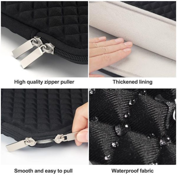 12-13 Inch Diamond Texture Laptop Liner Bag In Black - Lb0146F - Image 6