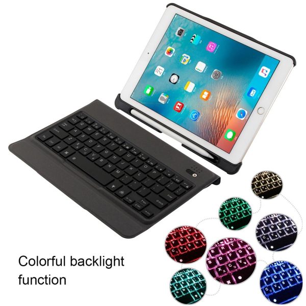 Bluetooth Keyboard & Leather Tablet Case For Ipad Air / Pro 9.7 - Detachable Ultra-Thin Multi-Angle Backlit - Pink - Image 11
