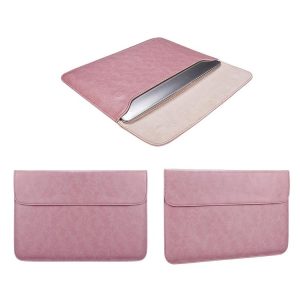 Horizontal Magnetic Leather Laptop Inner Bag - Invisible Buckle - Pink - Image 6